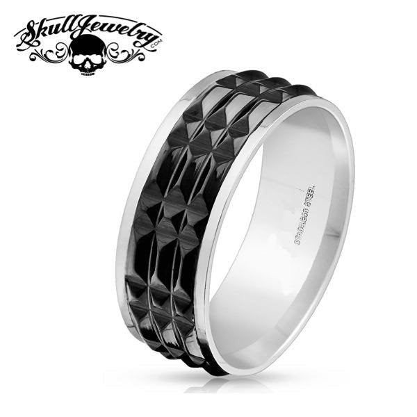 Black SPIKED Stainless Steel Ring