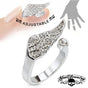 Angel Wing w/ Multi-Paved Gems - Adjustable Mid-Ring/Toe Ring (#adj012)