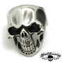 Black Friday - Skull Ring with Black Gem Stone Eyes (#245)