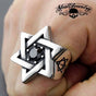 Star of David Ring with Black CZ Stone (#425)