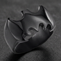 BLACK 'Dark Knight' Stainless Steel Bat Ring (#430)