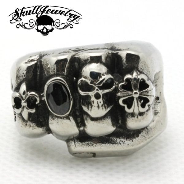 "Roll The Bones" Stainless Steel Fist Ring