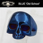 BLUE 'Old School' Stainless Steel Skull Ring (#461)