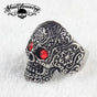 Calaveras - Vintage Flower Skull Ring w/RED Eyes (#477)
