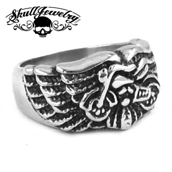 "Travelin' Man" Stainless Steel Motorcycle Ring