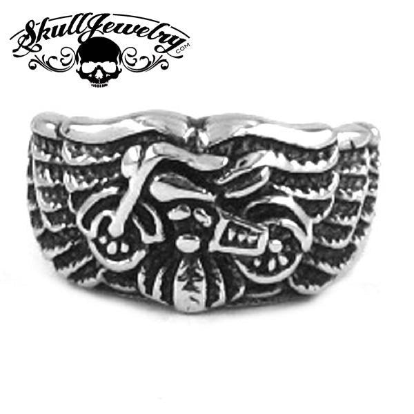 "Travelin' Man" Stainless Steel Motorcycle Ring