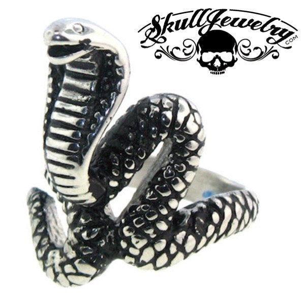 Cobra Snake Biker Ring Stainless Steel