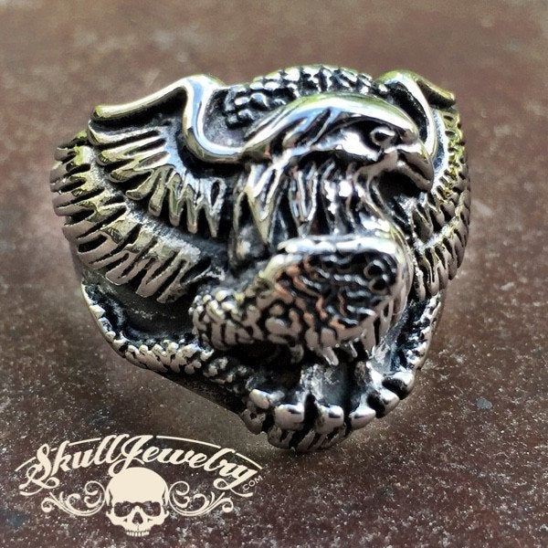 "Life In The Fast Lane" Eagle and Snake Ring