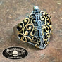 Kiss An Angel Good Mornin - Gold and Stainless Steel Cross ring (#491)
