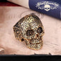 Gold Tone All Saints’ Day Vintage Flower Skull Ring – A Tribute to Life & Legacy (#499)