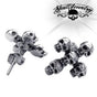 4 Skulls & Cross Earrings (#e025)