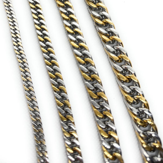 4 thicknesses to choose from - 2 tone necklace
