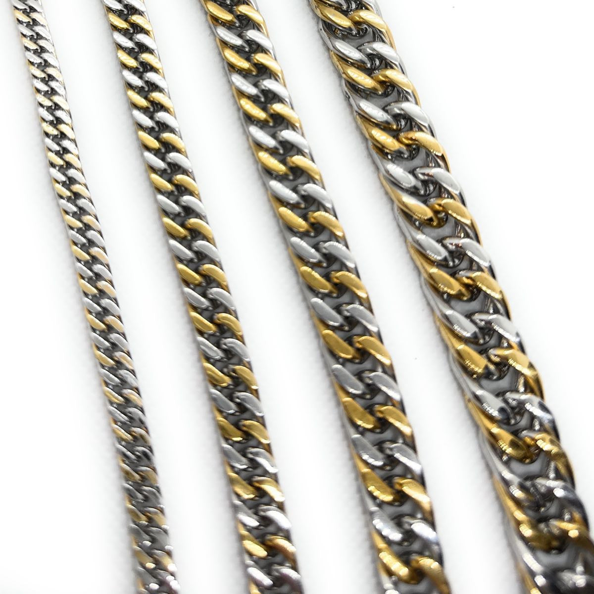4 thicknesses to choose from - 2 tone necklace