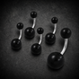 5 Piece Black Eyebrow Rings (#eyebrow002)