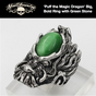 Puff the Magic Dragon - Big, Bold Ring with Green Stone (#516)