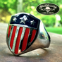 American Hero Shield Stainless Steel Ring (#560)