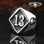 Lucky 13 Skull Outlaw Ring – Stainless Steel Power (#575)