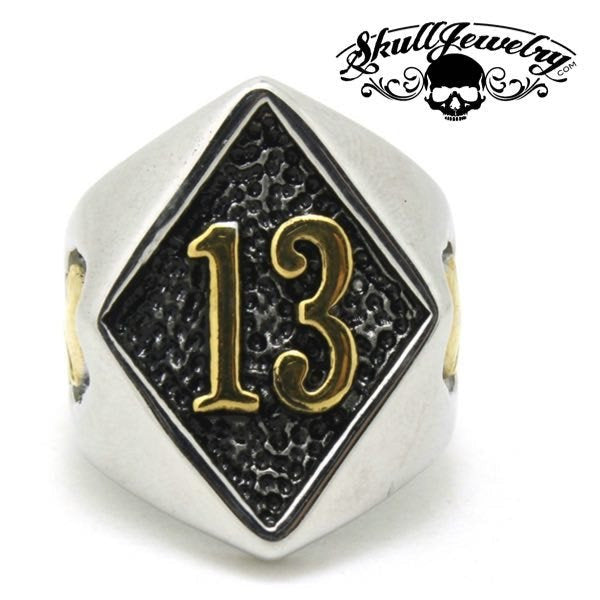 chanceux Skull Ring # 13 d'or