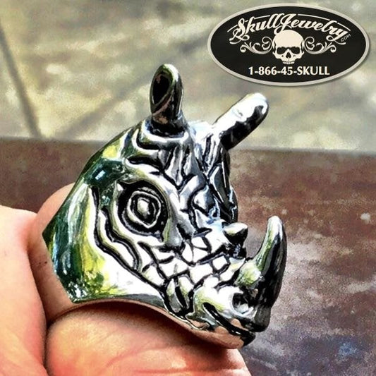 Big and Bold Rhino Stainless Steel Ring (#590)