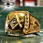 Gold-Tone Free Mason Ring (#616)