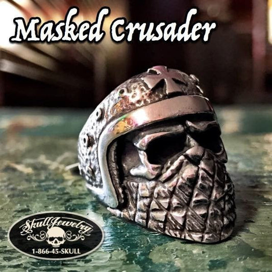 masked crusader ring with cross