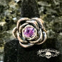 November Rain - PURPLE CZ Centered Fully Bloomed Rose Ring (#649)