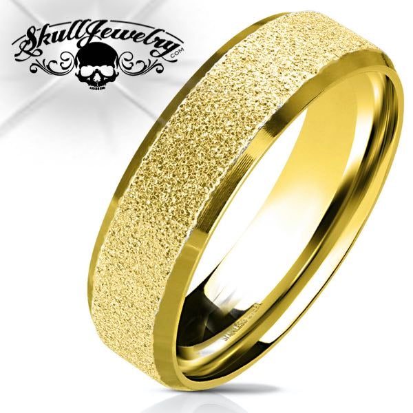 Sandblasted Stainless Steel Wedding Bands (3 colors)