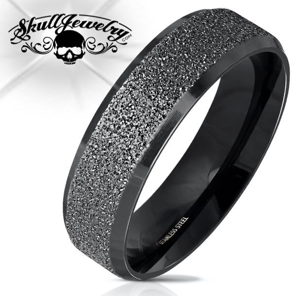 Sandblasted Stainless Steel Wedding Bands (3 colors)