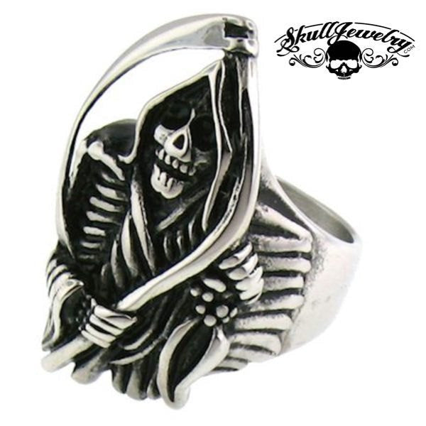 'Time Is On My Side' Large Grim Reaper Ring