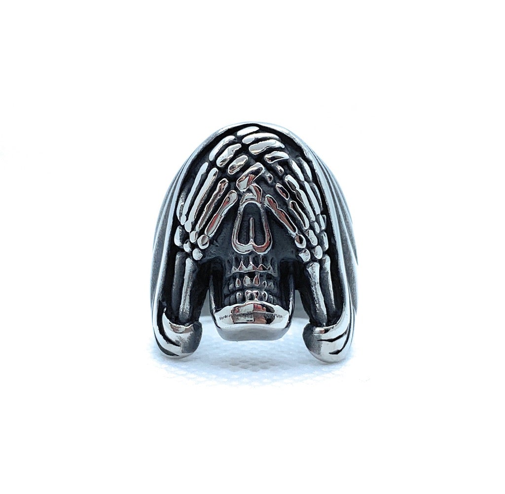 See, Hear, Speak No Evil - Skull Rings (sold separately) detail view 22, 316L stainless steel mens skull ring for bikers