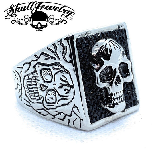 'Stand Back' Skull Ring (#573)