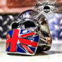 Union Jack Skull Ring – British Flag Stainless Steel (#755)