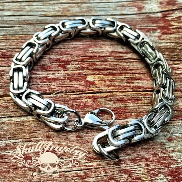 9" Stainless Steel Big, Bold & Heavy Box Bracelet