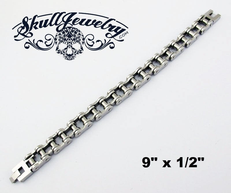 9" Stainless Steel Motorcycle Chain Bracelet