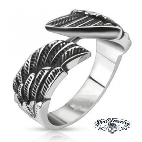 Angel Wing Stainless Steel Ring - anillo de alas de ángel