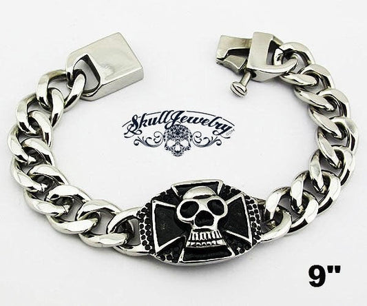 9" Skull & Cross Bracelet