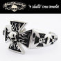 9 Skulls Cross Bangle Bracelet (#851)