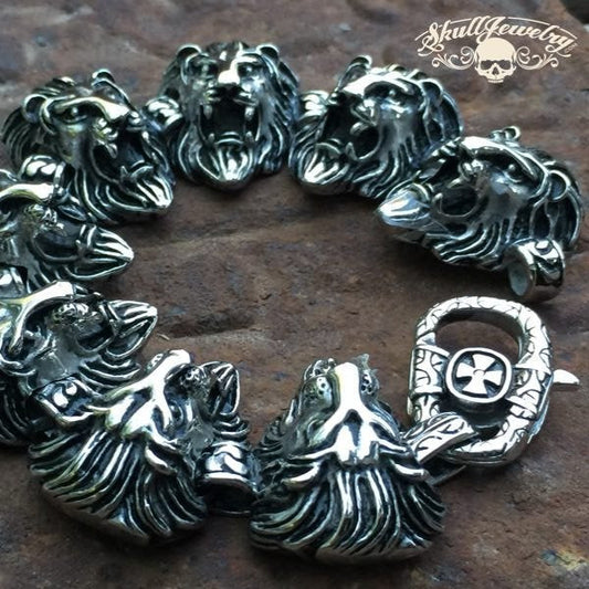 'Lion Heart' Big Bold Heavy Lion Bracelet