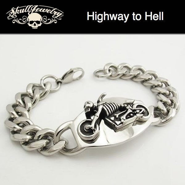 'Highway To Hell' Stainless Steel Link Bracelet
