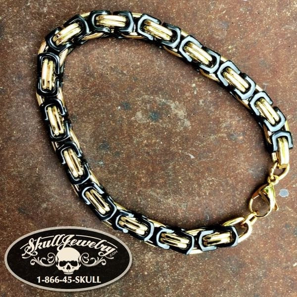 Black and Gold Necklace Combo Bracelet