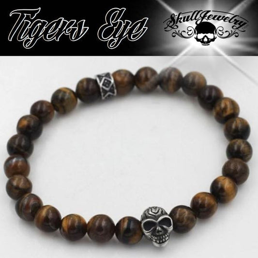 'Tigers Eye' Skull Bracelet