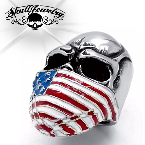 American Flag Mask Skull Biker