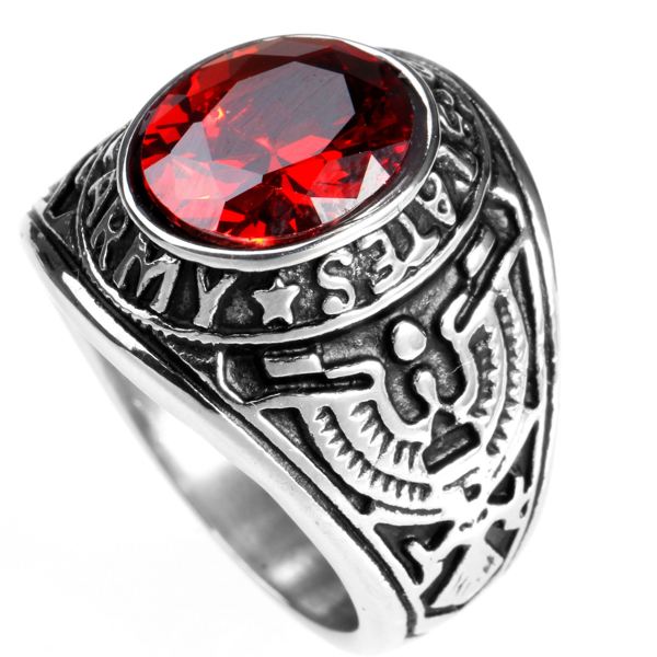 Redstone Arsenal Rings United States Army - Red Stone Ring (#c267) – SkullJewellery
