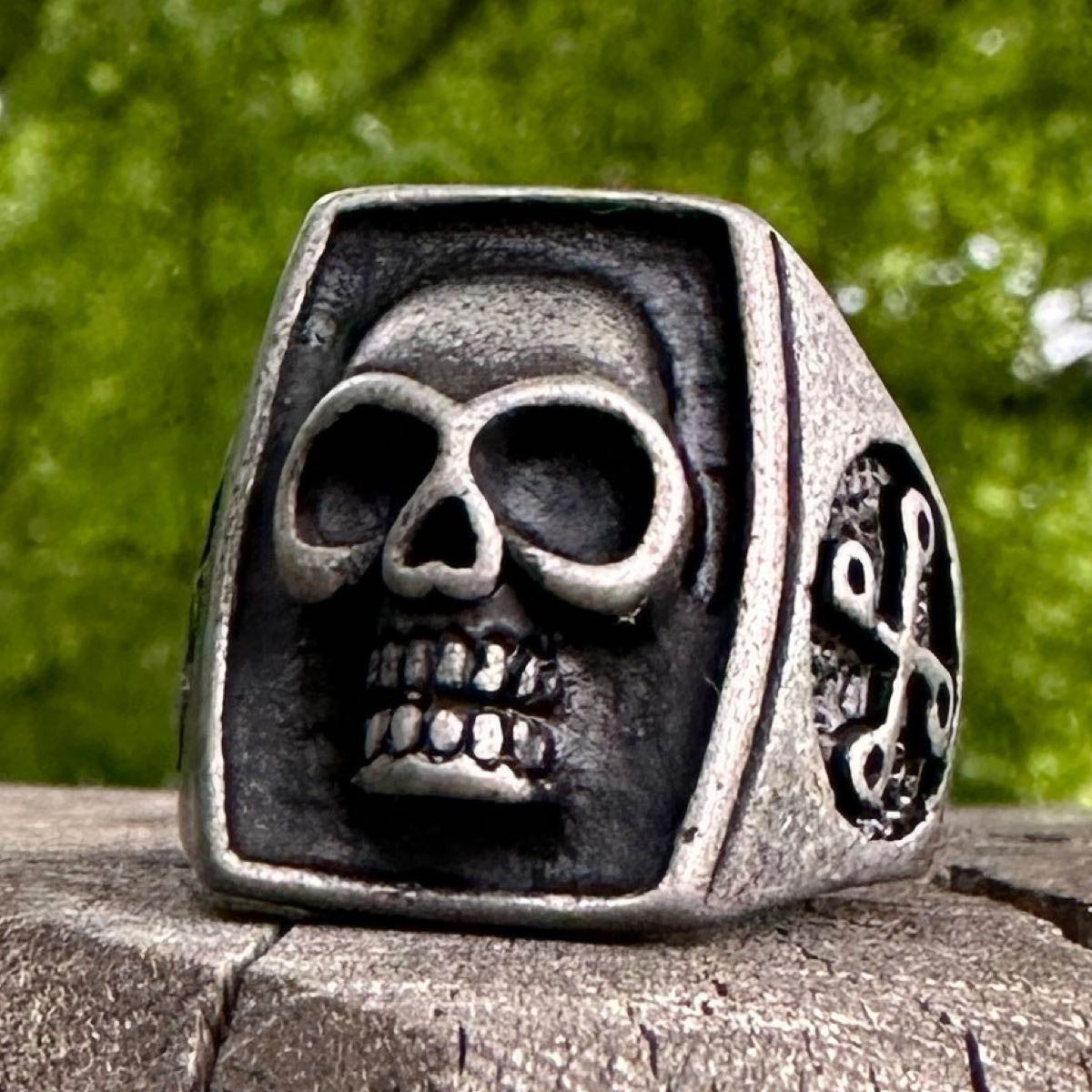 Badass Gun Metal Skull Ring