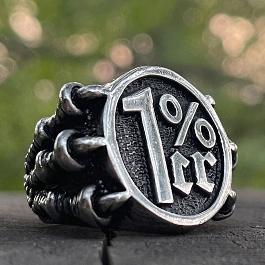 Big & Bold 1%er Biker Ring w/Claws