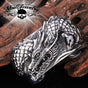 Big, Bold & Heavy Dragon Bangle Bracelet w/Red Orb (#926)