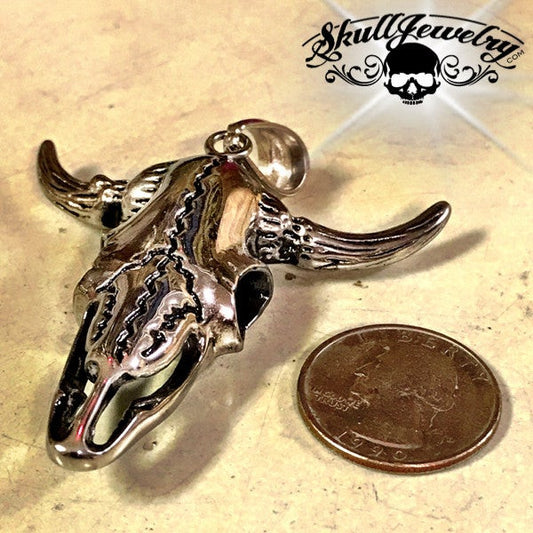 Big & Bold Steer w/Horns Pendant