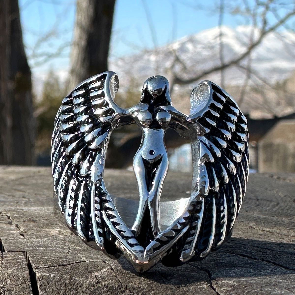 Biker Angel with wings and breast