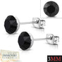 Black 3mm Earrings (#e061)