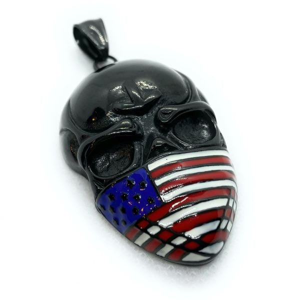 Black 'American Infidel' Skull Pendant